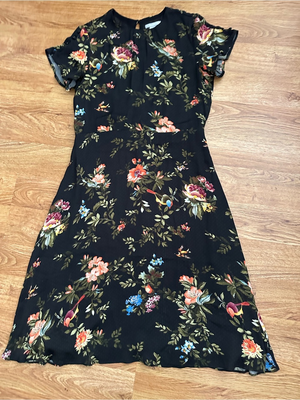 H&M Black Floral Dress Size 8